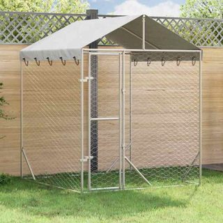 vidaXL Chenil dextérieur pour chiens avec toit argenté 2x2x2 5 m 153675