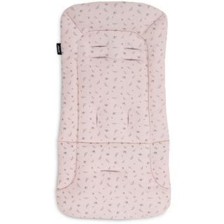 Sur assise pour poussette - HAUCK - Coton - Fentes pour harnais 5 points - Fleurs rose