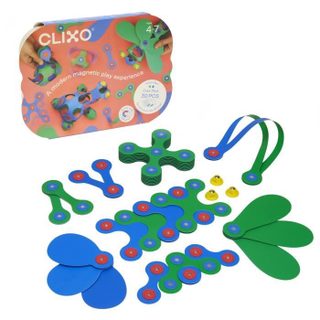 Crew Pack CLIXO - Bleu/Vert - GIPSY TOYS - Jeu de Construction magnétique Flexible Durable et imaginatif - 30 pièces - Dès 4 ans