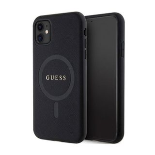 Coque de téléphone - Guess - Saffiano MagSafe - iPhone 11 - Noir - Élégant - Rigide