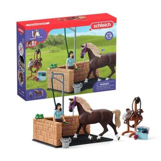 Box de lavage pour chevaux Emily et Luna coffret schleich avec 19 éléments inclus dont 1 cheval schleich coffret figurines écurie