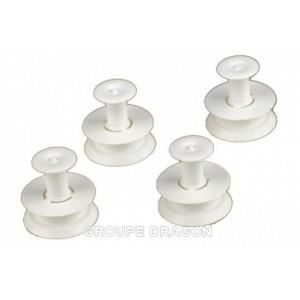 JEU 4 ROULETTES PANIER SUPERIEUR pour lave-vaisselle WHIRLPOOL ADP8400WH - Pièce dorigine constructeur