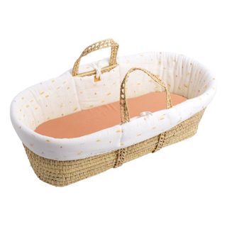 Sauthon Couffin bébé - SUNLIGHT - Avec matelas et habillage coton - 0-4 mois - Blanc / Terra cotta
