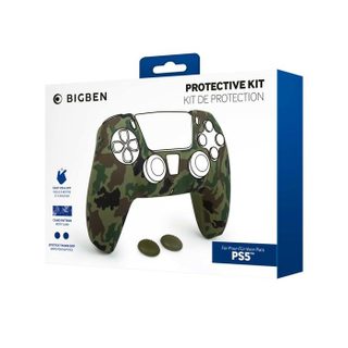 Silicon skin pour manette Sony Dualsense et une paire de grips pour joystick pour PS5. Couleur: Camo
