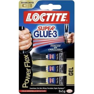 Colle - LOCTITE - Super GLUE 3 Power Flex - 3 Mini tubes - 3x1g - Colle instantanée puissante