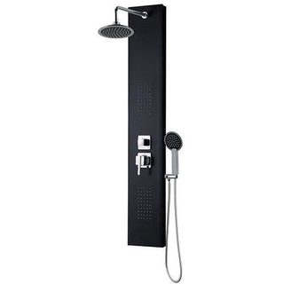 Colonne de douche hydromassante - Mitigeur à cartouche céramique - EDOUARD ROUSSEAU - Houka - Noir
