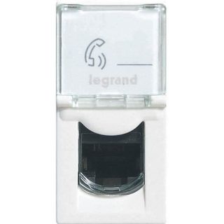 LEGRAND Prise RJ 45 informatique-téléphone 1 module Mosaic blanc avec enjoliveur blanc