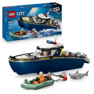 LEGO City 60456 La Course-Poursuite en Bateau de Police - Jouet pour Garçon dès 6 ans