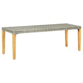 vidaXL Banc de jardin 80 cm Résine tressée Gris 46487
