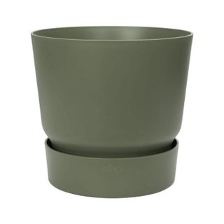 Pot de fleurs - GREENVILLE - Plastique - Vert Feuille - Rond - Ø29 5xH27 8cm - 100% récyclé - ELHO