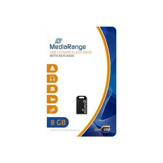 Clé USB - MEDIARANGE MR920 - 8 Go - USB 2.0 - Sans capuchon - Noir