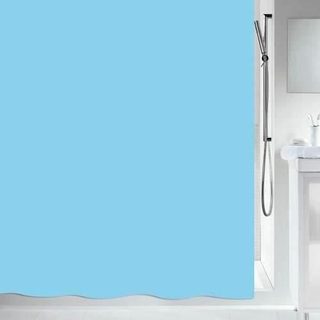 MSV Rideau de douche L.180 x H.200 cm bleu ciel en polyester
