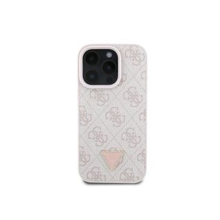 Coque pour Apple iPhone 16 Pro Édition 4G Strass Triangle Métallisé Guess Rose champagne