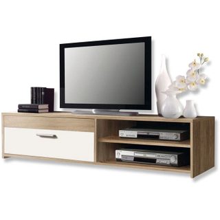 PILVI Meuble TV 120 cm chene/blanc