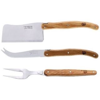 Coffret naturel 3 pièces à fromage - JEAN DUBOST - Laguiole - Manche en chêne