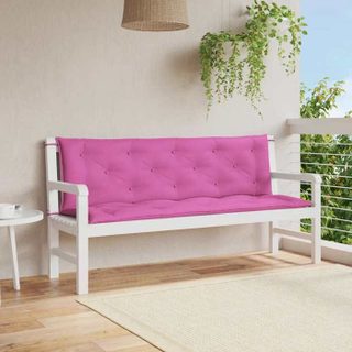 vidaXL Coussins de banc de jardin lot de 2 rose 150x50x7 cm tissu 361714