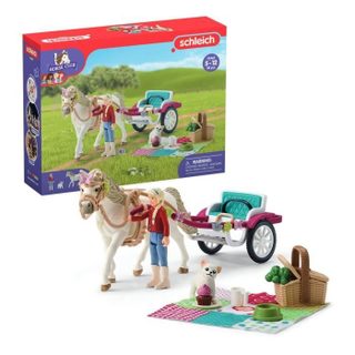 Calèche pour le spectacle équestre coffret schleich avec 32 éléments inclus dont 1 cheval schleich et 1 personnage coffret