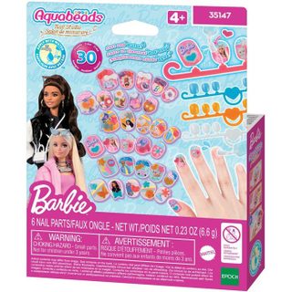 La recharge dongles - AQUABEADS - Barbie - 40 ongles avec décorations - Dès 4 ans