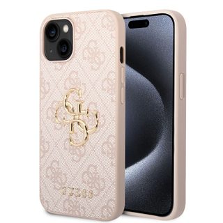 Coque pour Apple iPhone 15 PU 4G Big Guess Rose