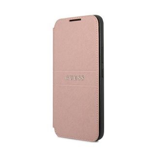 Étui à rabat Guess Saffiano Stripes rose pour Samsung Galaxy S22 Plus
