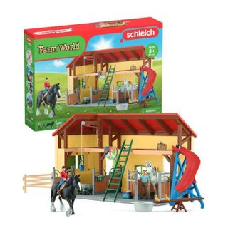 Écurie avec boxes et animaux coffret de 82 pièces avec chevaux Schleich 42485 Farm World Dès 4 ans