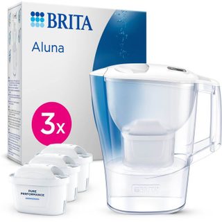 Carafe filtrante BRITA - Aluna Calendar Blanche - Capacité 2 4L dont 1 4L deau filtrée - 3 filtres Maxtra Pro All-In-1 inclus