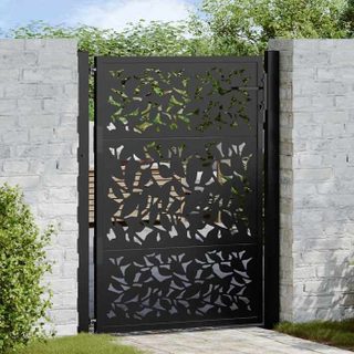Vidaxl Portail de jardin acier noir 105x130 cm
