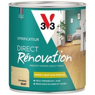 Vitrificateur parquet et stratifié - V33 - Direct rénovation - Incolore mat - 0.75L