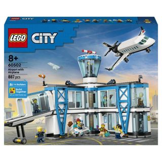 LEGO City 60502 L’Aéroport et l’Avion - Jeu de Construction pour Garçon ou Fille dès 8 ans