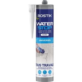 Bostik Membrane élastique d'étanchéité tous travaux, blanc, Waterstop cartouche 290ml