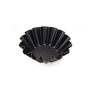 Moule à brioche - GOBEL - Grosses côtes - Ø22cm - Fond plat - Acier anti-adhèrent - Ø220/99 mm h87 mm - Marron