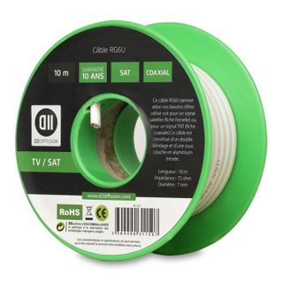 Câbles bobine - D2DIFFUSION - Bobine de câble 10m - Blanc - Couronne - PVC