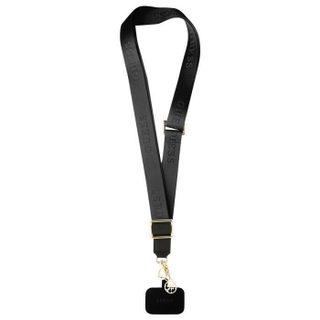 Bandoulière pour Téléphone Réglable en Nylon avec Pendentif Guess Noir