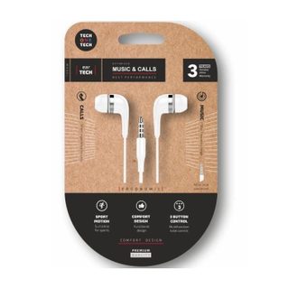 TECH ONE - Soft earTECH TEC1004 - Micro intégré - Jack 3 5 mm filaire - Blanc 1 2 m