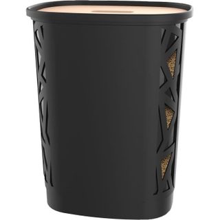 Coffre à granulés - EDA - Jura Montania - 70 L - Roulettes - Capacité 45 kg - Couvercle en bois - 49 5 x 37 9 x H.66 4 cm - Noir