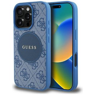 Coque Guess 4G Circle Classic Logo MagSafe pour iPhone 16 Pro Max - Blue
