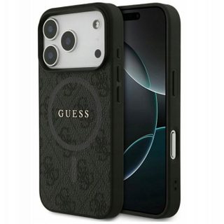 Guess CG MOBILE 4G Ring Classic Logo Compatible avec MagSafe Coque pour iPhone 17 Pro (Noir)