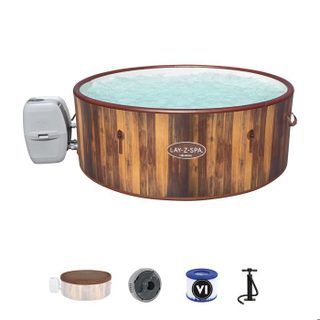 Spa gonflable BESTWAY - Lay-Z-Spa Helsinki - 180 airjets - 180 x 66 cm - 5 à 7 places - Rond (couverture cartouche diffuseur)