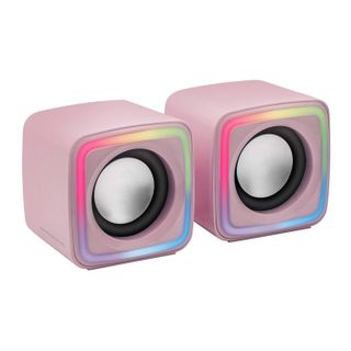 Haut-parleurs de PC - Mars Gaming - MSCUBE - 8W - Rose - Rétro-éclairé
