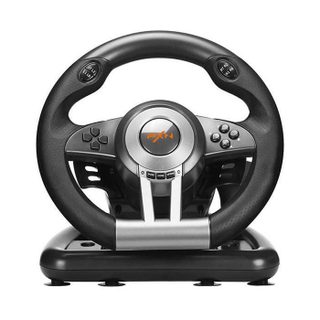 Volant de course noir - PXN - Compatibilité PC PS3 PS4 Xbox One - Câble USB - Angle de rotation 180° - Diamètre 26