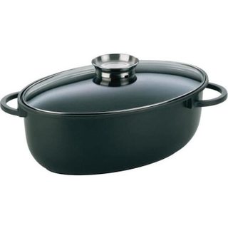 Cocotte à braiser - KELA - Ovale - Fonte daluminium - Revêtement Greblon - Tous feux