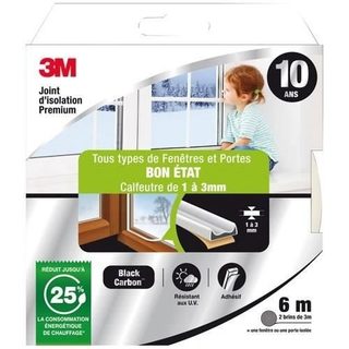 3M Joint d’isolation - Porte et fenêtre - Bon état - 1 à 3 mm - 6 m