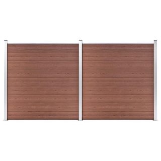 Clôture de jardin - VIDAXL - WPC - 353x186 cm - Marron - Résistante à la pourriture et rouille