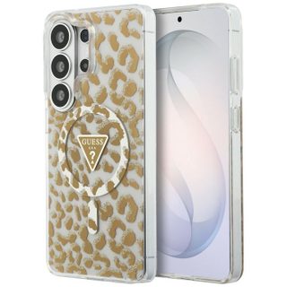 Coque Guess IML Leopard Print Triangle MagSafe pour Samsung Galaxy S26 Ultra - Brown