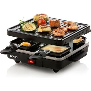 Appareil à raclette DOMO - DO9147G - Jusquà 4 personnes - Revêtement antiadhésif - 600W