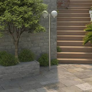Vidaxl Lampadaire de jardin - 220cm - Aluminium - 2 lanternes