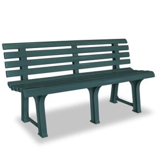 Vidaxl Banc de jardin - 145 5 cm - Plastique - Vert - 2 personnes - Meuble de jardin