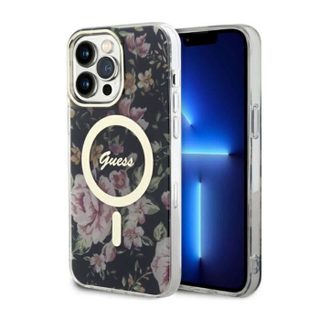 Guess Flower MagSafe - Coque iPhone 14 Pro Max (Noir) - 3666339115548