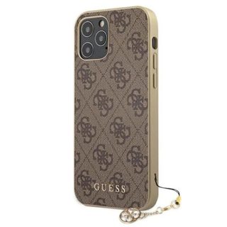 Guess Coque 4G Charm Compatible iPhone 12 iPhone 12 Pro Marron - GUHCP12MGF4G