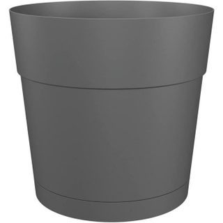 Pot de fleur avec réserve deau CAPRI LARGE - Plastique - Anthracite - Rond - 39 1 x 39 1 x 37 cm - ARTEVASI
